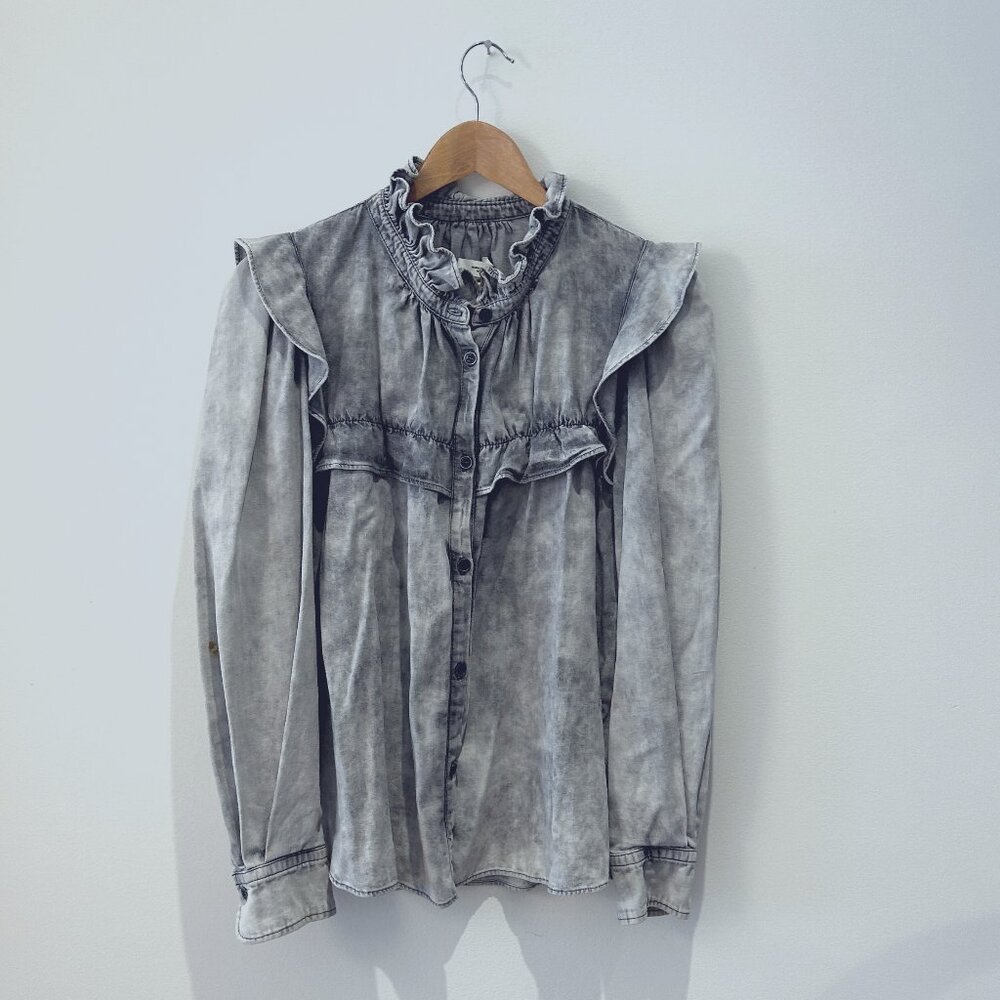 Isabel Marant Gray Ruffled Top